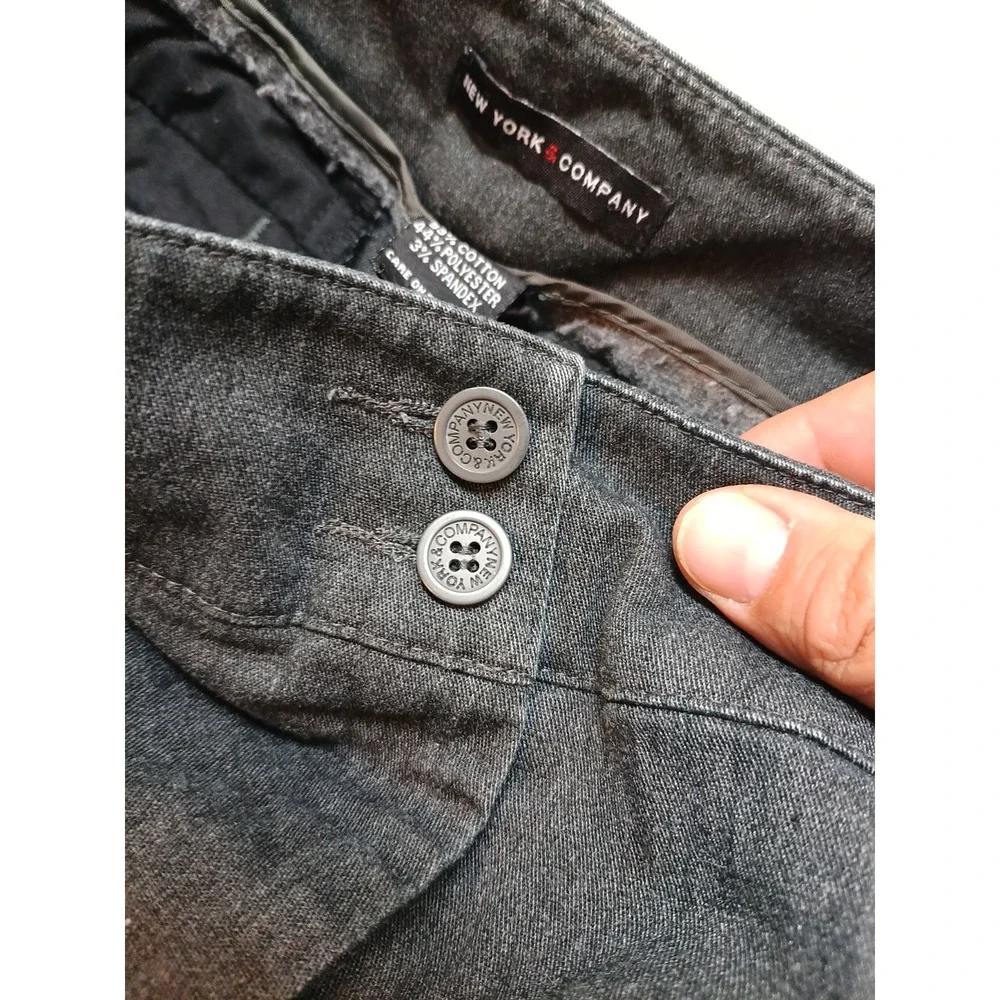 New York & Company Women's Size 6 Petite Gray Flared Dress Pants Stretch